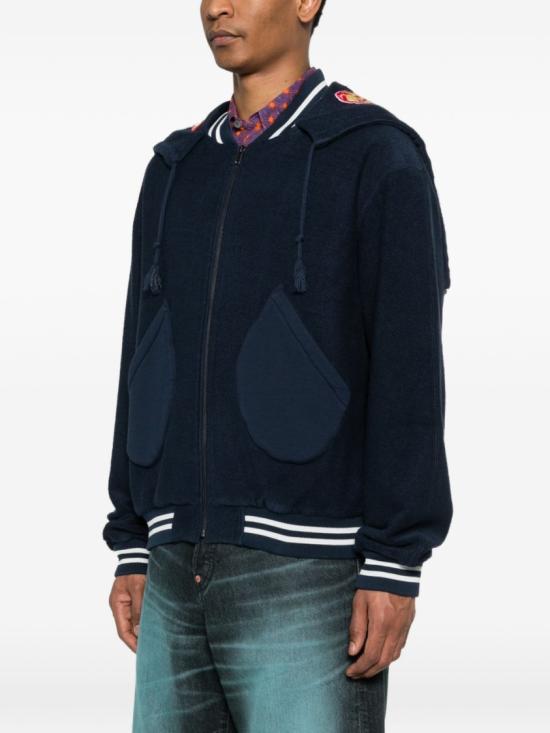 26SS 겐조 배지스 엠브로이더드 애프터후드 블루종 FG55BL5014MJ 76 Blue - KENZO