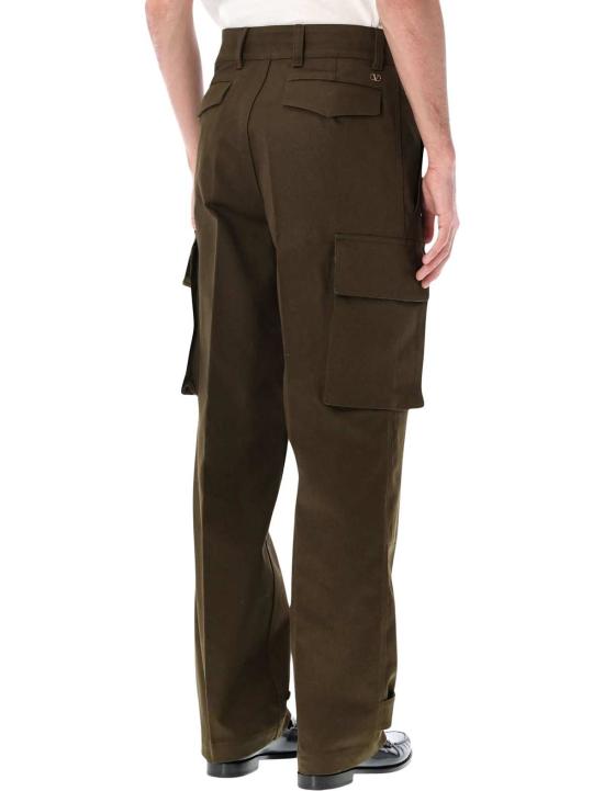  발렌티노 가라바니 스트레이트 팬츠 Vlogo Signature Militare 디테일의 Valentino Garavani 카고 팬츠 - VALENTINO GARAVANI