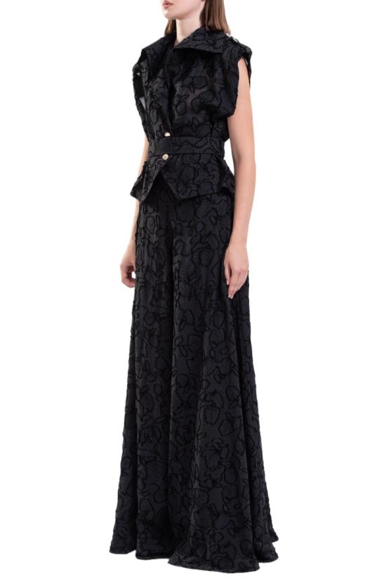  사이드 코베이시 수트 세트 질감이 있는 상의와 와이드 팬츠 - SAIID KOBEISY