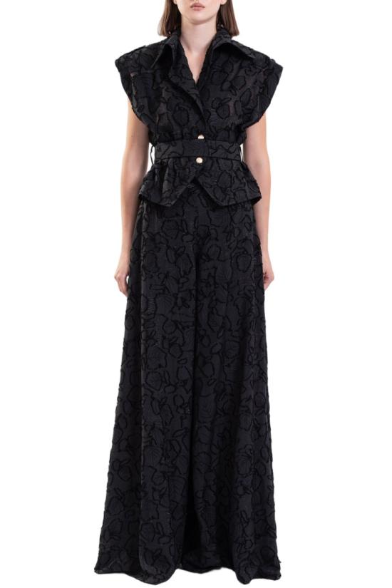  사이드 코베이시 수트 세트 질감이 있는 상의와 와이드 팬츠 - SAIID KOBEISY