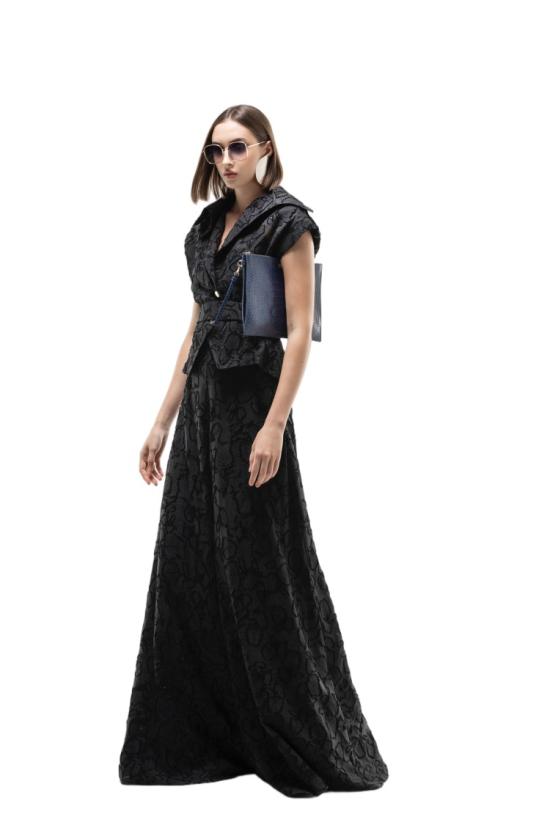  사이드 코베이시 수트 세트 질감이 있는 상의와 와이드 팬츠 - SAIID KOBEISY