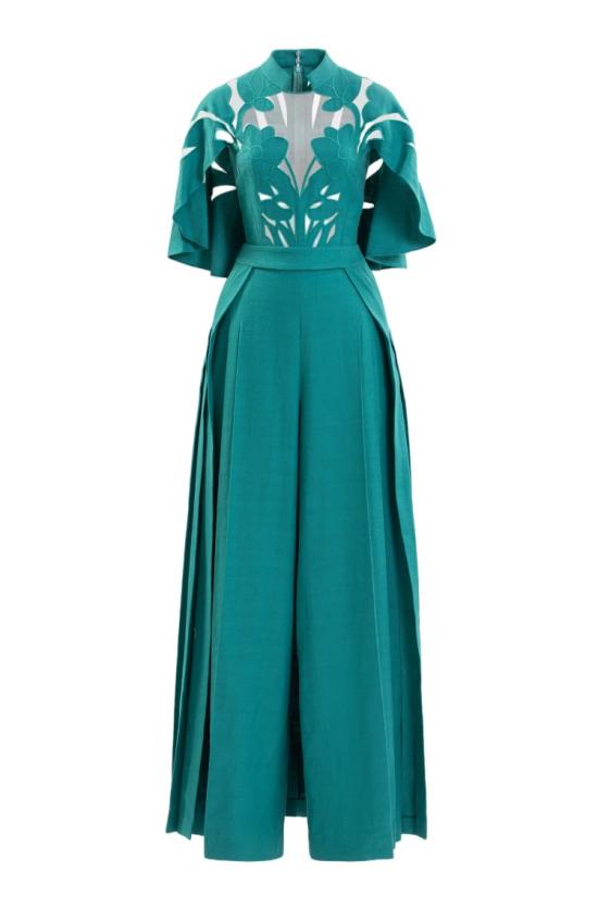  사이드 코베이시 점프수트 컷아웃 린넨