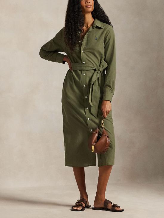 26SS 랄프 로렌 미디 원피스 211A96346 001 Green - RALPH LAUREN