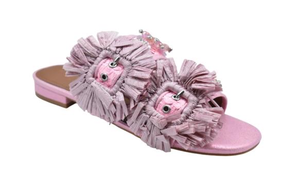 26SS 커트가이거 뮬/슬리퍼 RAFFIA BUCLE FAT Pink - KURT GEIGER