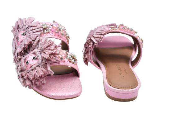 26SS 커트가이거 뮬/슬리퍼 RAFFIA BUCLE FAT Pink - KURT GEIGER