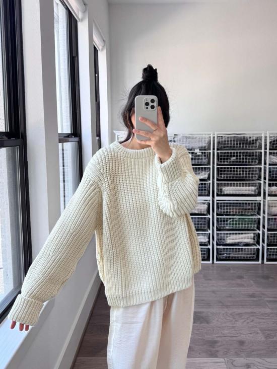  제임스 스트리트 코 스웨터 . 청키 로우 풀오버 - JAMES STREET CO.