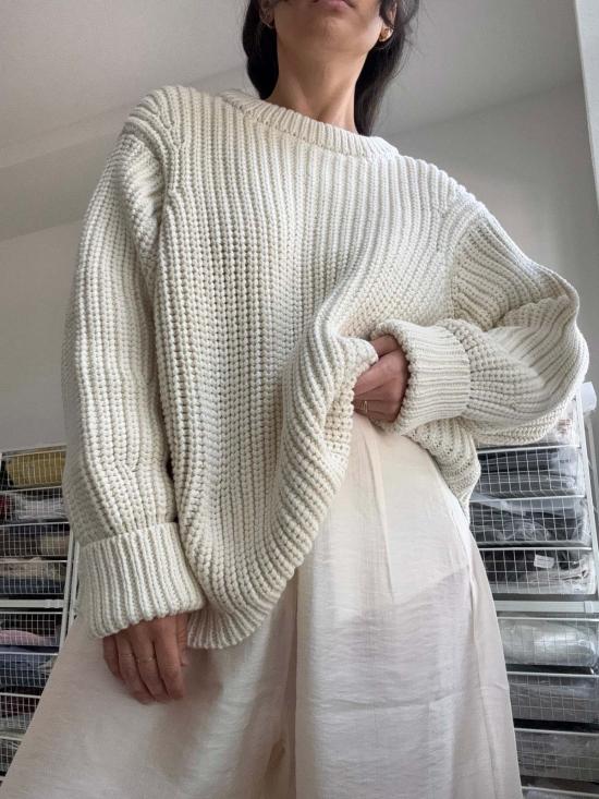  제임스 스트리트 코 스웨터 . 청키 로우 풀오버