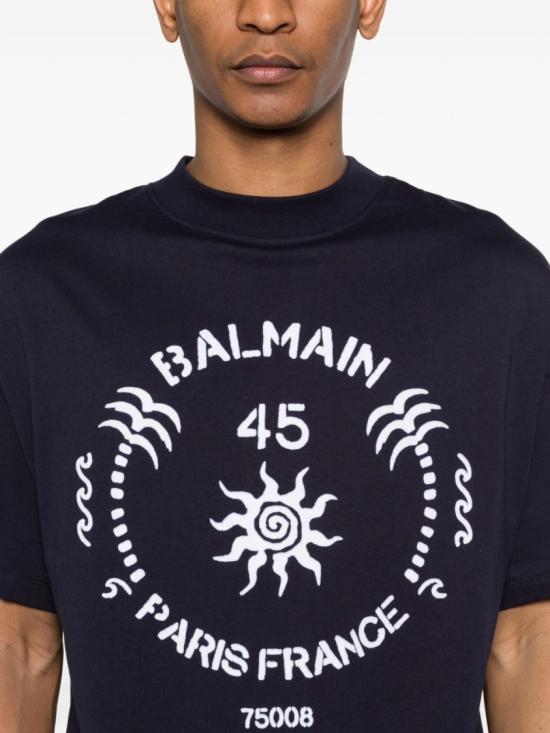 26SS 발망 반팔 티셔츠 GH0EG230BD56 SFQ Blue - BALMAIN