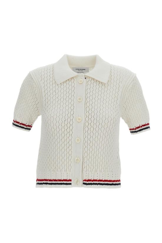 26SS 톰브라운 헥터 포인텔레 숏 슬리브 가디건 FKC694AY3062100 White