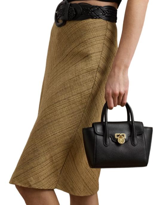 26SS 랄프 로렌 태너 페블 레더 스몰 사첼 토트백 431969349002 Black - RALPH LAUREN