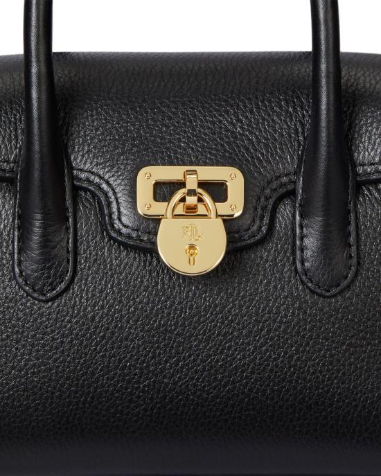 26SS 랄프 로렌 태너 페블 레더 스몰 사첼 토트백 431969349002 Black - RALPH LAUREN