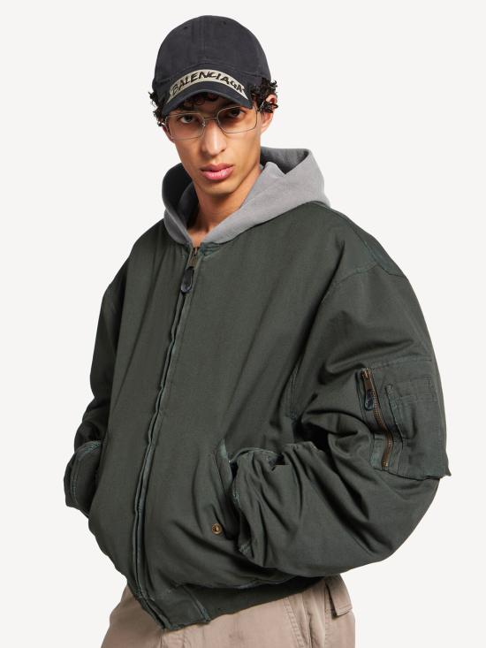 26SS 발렌시아가 후디드 스탠다드 보머 재킷 857699 TTP10 1140 ANTHRACITE DOM - BALENCIAGA