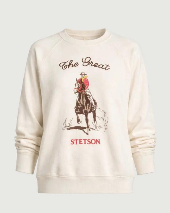  더 그레이트 스웨터 위대한. 스텟슨 그래픽 화이트 컬리지 스웨트셔츠