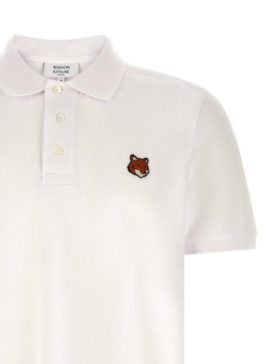  메종키츠네 폴로 티셔츠 메종 키츠네 여우 머리 폴로 셔츠 화이트 - MAISON KITSUNE