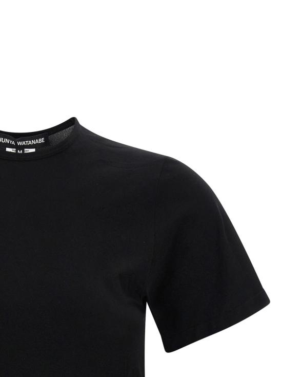  와타나베 준야 반팔 티셔츠 조각 배경 티셔츠 블랙 - JUNYA WATANABE