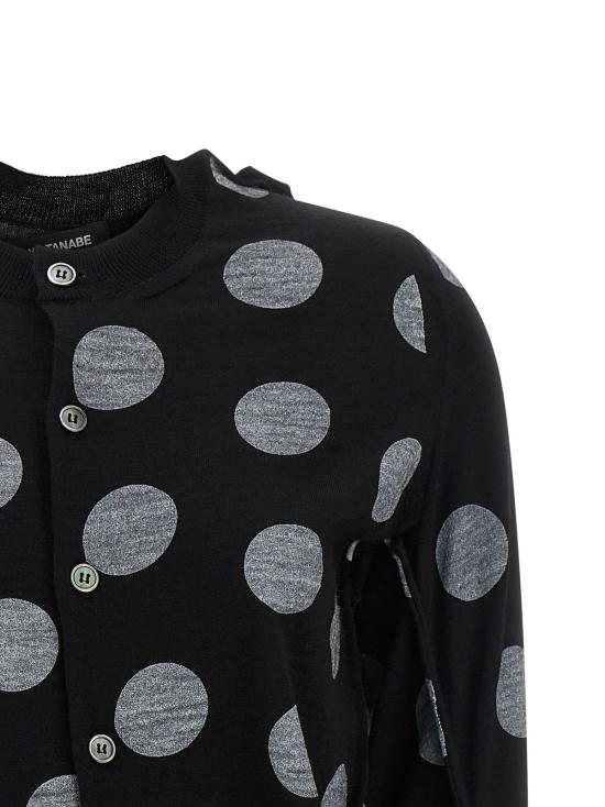  와타나베 준야 가디건 준야 와타나베 도트 무늬 맥시  화이트/블랙 - JUNYA WATANABE
