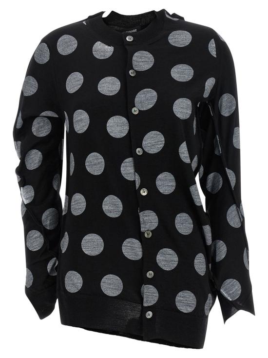  와타나베 준야 가디건 준야 와타나베 도트 무늬 맥시  화이트/블랙