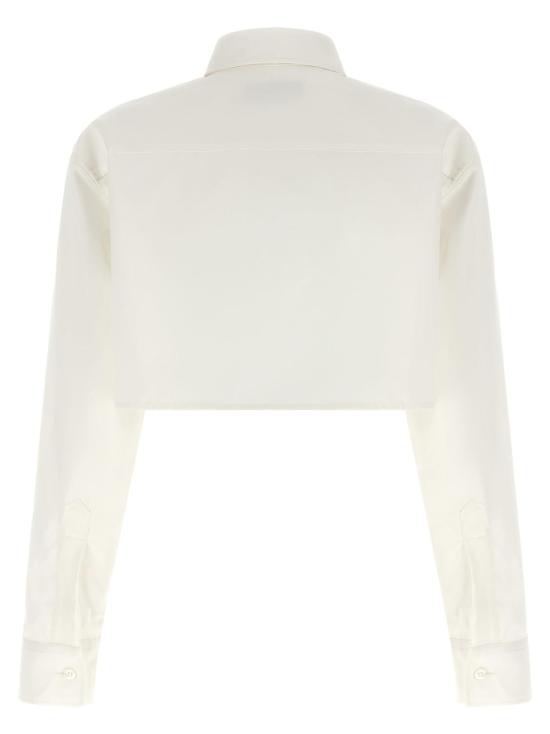  발렌시아가 탑 크롭 셔츠 화이트 - BALENCIAGA