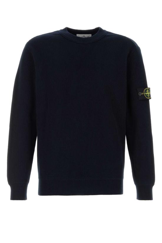 26SS 스톤 아일랜드 립드 소프트 오가닉 코튼 레귤러 핏 크루넥 스웨터 L1S155100154S00D8 V0020 Blue