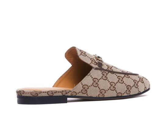  구찌 뮬/슬리퍼 GG 로고 프린스타운 슬리퍼 베이지 - GUCCI