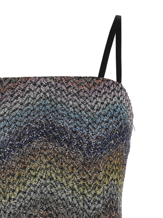  미소니 숏 원피스 미쏘니 램 비스코스 드레스 멀티컬러 - MISSONI