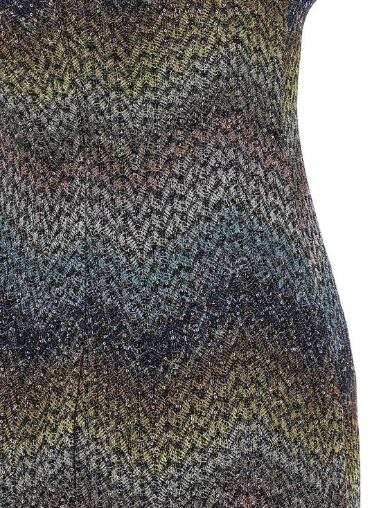  미소니 숏 원피스 미쏘니 램 비스코스 드레스 멀티컬러 - MISSONI