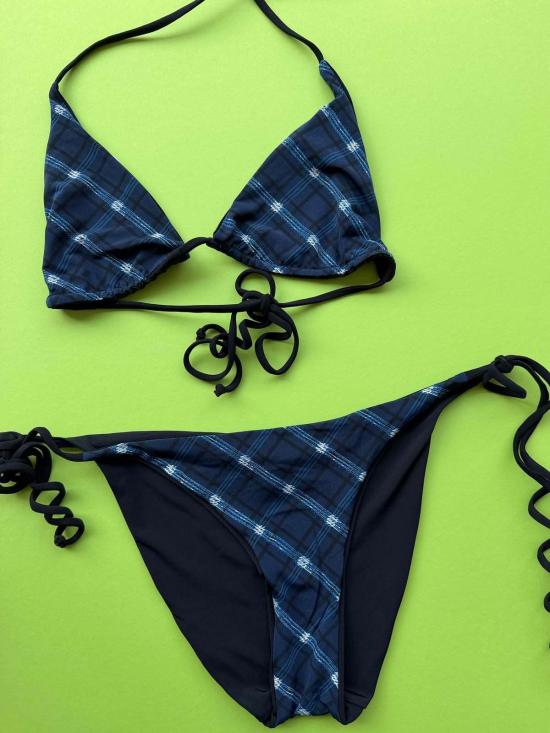  시위 비키니 수영복 Siyu Desprez 리버서블 트라이앵글 비키니 탑 Dark Night - SIYU