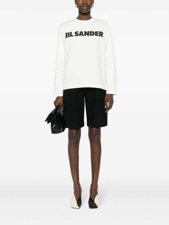  질샌더 긴팔 티셔츠 질 샌더 로고 프린트  화이트 - JIL SANDER