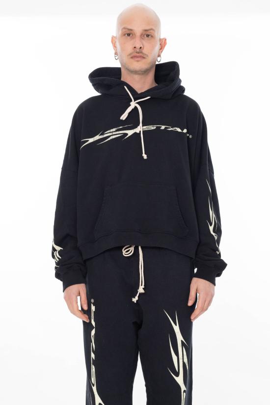 26SS 헬스타 후드 티셔츠 HSCXHOO01 BLACK