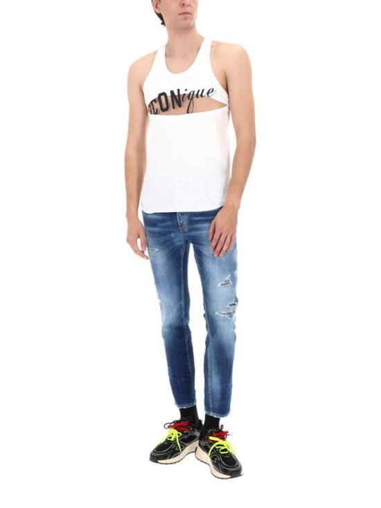  디스퀘어드2 데님 팬츠 Dsquared2 진 스케이터 에페토 디스트로이 블루 - DSQUARED2