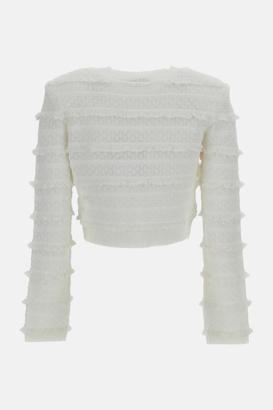  셀프 포트레이트 가디건 포인트엘 디아망테 카디건 화이트 - SELF PORTRAIT