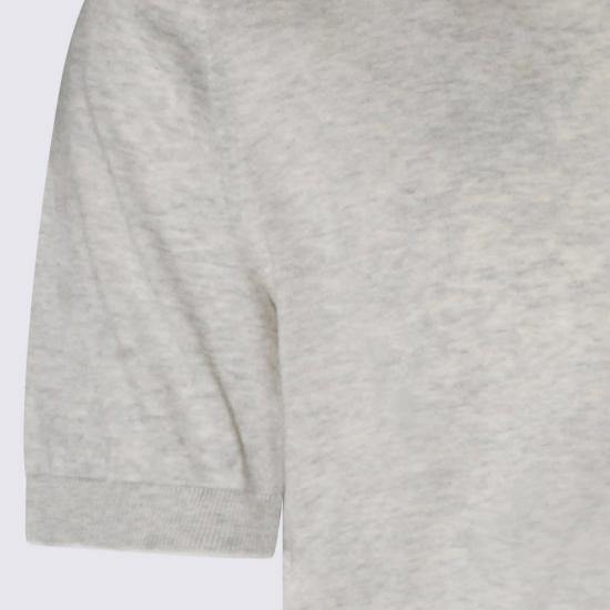  브루넬로 쿠치넬리 폴로 티셔츠 Brunello Cucinelli 코튼 폴로 셔츠 그레이 - BRUNELLO CUCINELLI