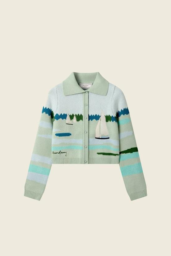  하우스오브써니 가디건 하우스 오브 써니 세일 어웨이 트리퍼 카디건 아쿠아 - HOUSE OF SUNNY