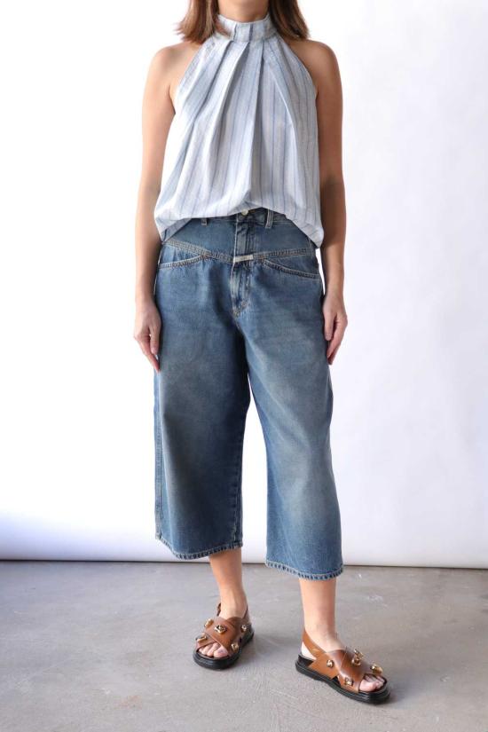  텔라 민소매 티셔츠 잉카 스트라이프 홀터 탱크탑 - TELA