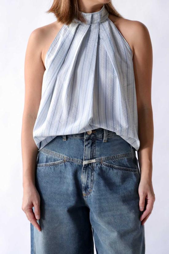  텔라 민소매 티셔츠 잉카 스트라이프 홀터 탱크탑