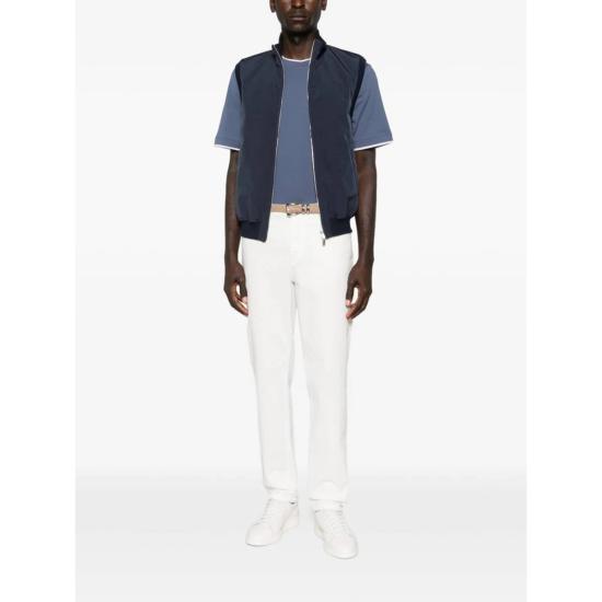  브루넬로 쿠치넬리 반팔 티셔츠 Brunello Cucinelli 티셔츠 블루 - BRUNELLO CUCINELLI