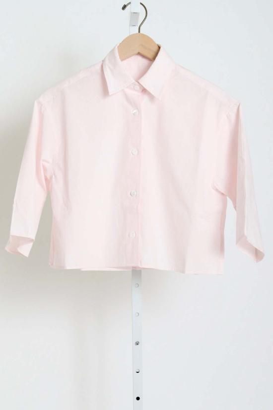  마리아 맥마누스 폴로 티셔츠 크롭 반팔 셔츠 블러시 핑크