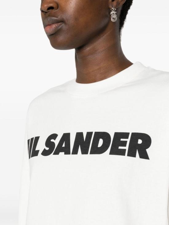  질샌더 긴팔 티셔츠 질 샌더 로고 프린트  화이트 - JIL SANDER