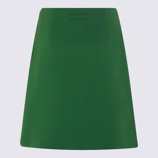  미우미우 미디 스커트 스커트 그린 - MIU MIU