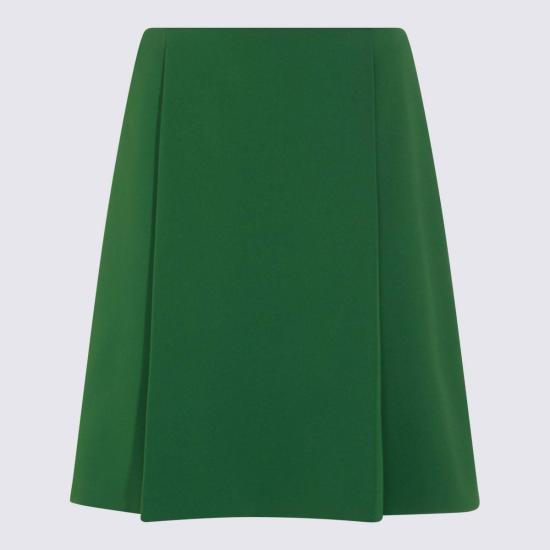  미우미우 미디 스커트 스커트 그린