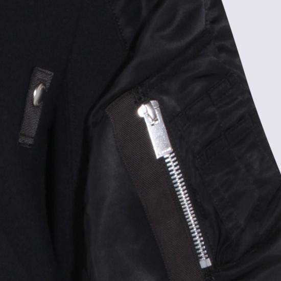  사카이 자켓 지퍼 앞면 면 스웨트셔츠 블랙 - SACAI