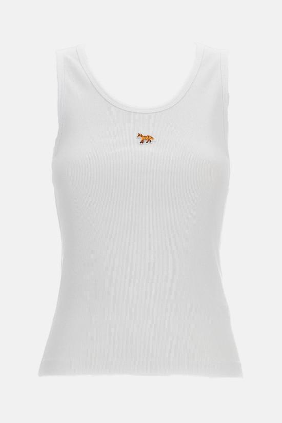  메종키츠네 민소매 티셔츠 메종 키츠네 베이비 폭스 탱크탑 화이트