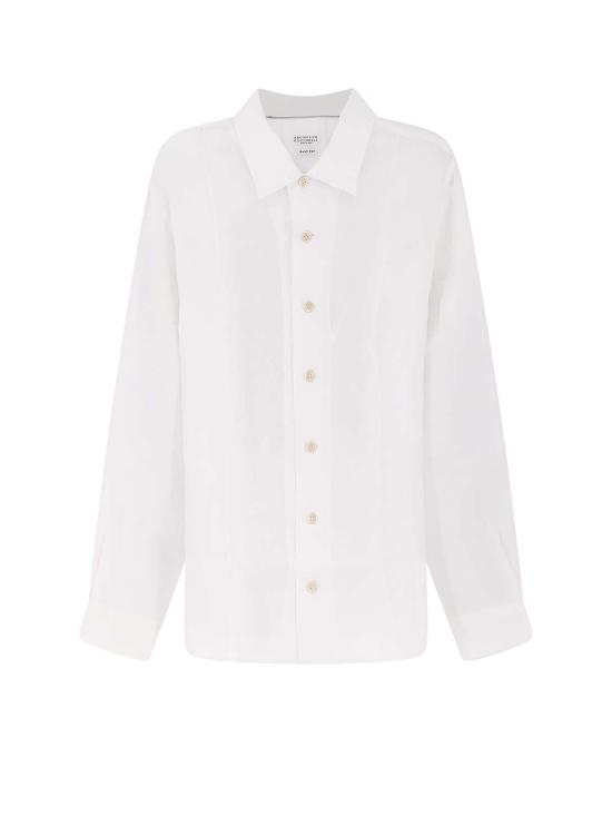  브루넬로 쿠치넬리 긴팔 셔츠 이지핏 린넨  화이트