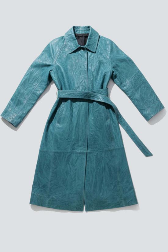  요바나 마르코비치 가죽 자켓 조바나 마르코비치 블루 웨이브 가죽 코트 - JOVANA MARKOVIC