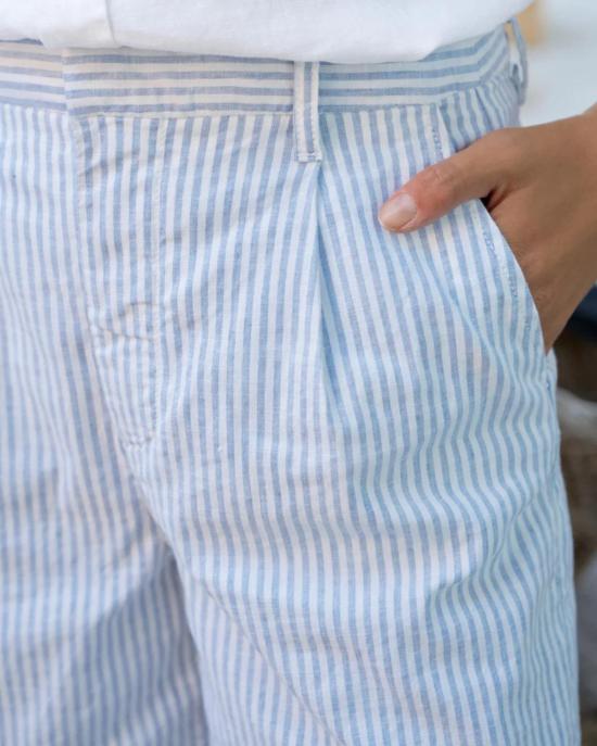  프랭크 앤 에일린 숏팬츠 프랭크 & 아일린 워터포드 골프 반바지 (블루/화이트 스트라이프) - FRANK & EILEEN