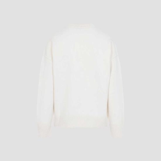  아미 스웨터 알렉상드르 마티우시  ADC 크루넥  오프 화이트 레드 - AMI