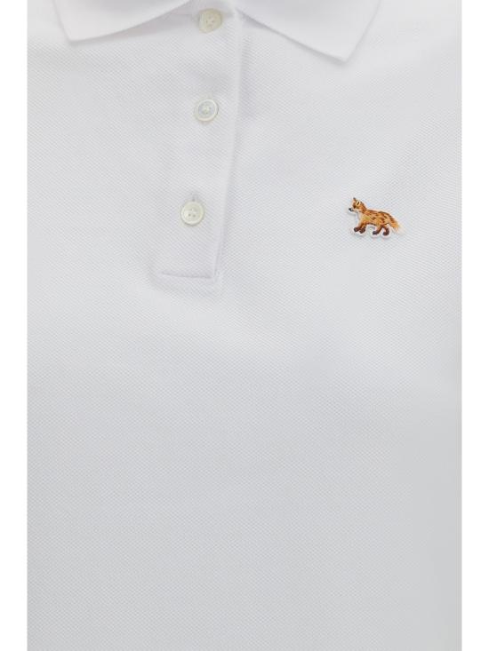 26SS 메종키츠네 베이비폭스 오버사이즈 폴로 티셔츠 OW00207KP0001 P100 WHITE - MAISON KITSUNE