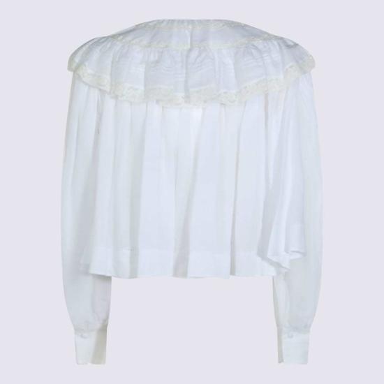  끌로에 블라우스 화이트 실크 탑 아이코닉 밀크 - CHLOE