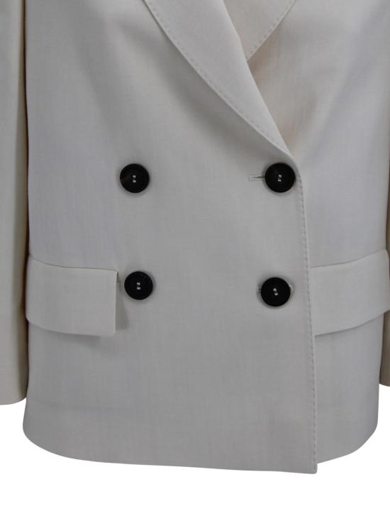  브루넬로 쿠치넬리 수트 자켓 더블 브레스트 블레이저, 모닐리 디테일 크림색 - BRUNELLO CUCINELLI