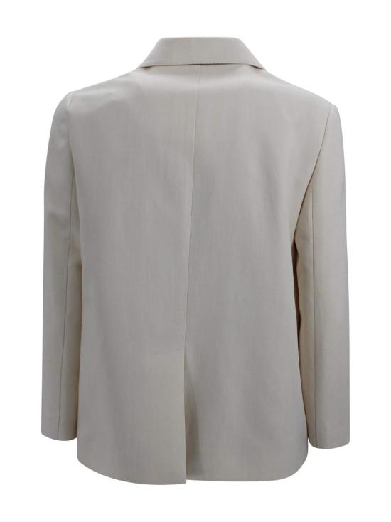  브루넬로 쿠치넬리 수트 자켓 더블 브레스트 블레이저, 모닐리 디테일 크림색 - BRUNELLO CUCINELLI